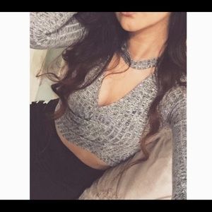 Gray Forever 21 Crop Top Size S
